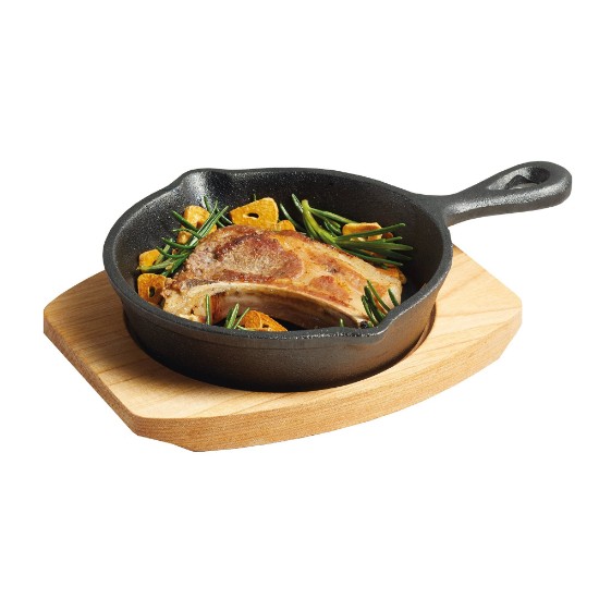 Mini-frying pan, cast iron, 14.5 cm, with wooden support, "Artesa"  - Kitchen Craft