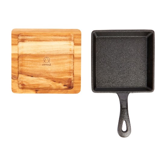 Mini keptuvė, 15 cm, su medine atrama - Kitchen Craft