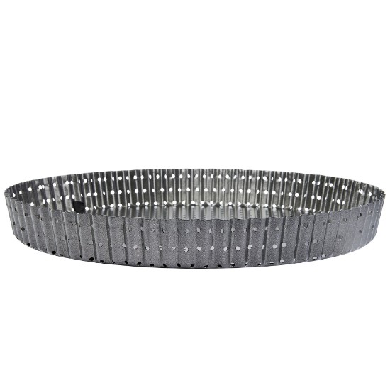 Perforated tart tray, steel, 30 cm - Kitchen Craft