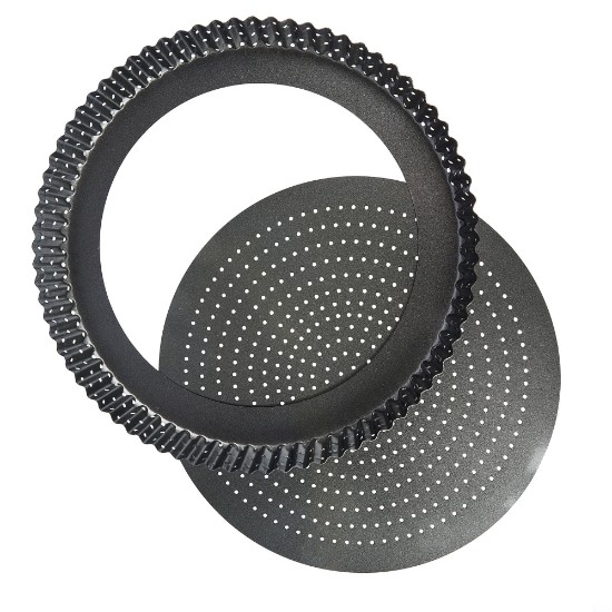 Perforated tart tray, steel, 30 cm - Kitchen Craft