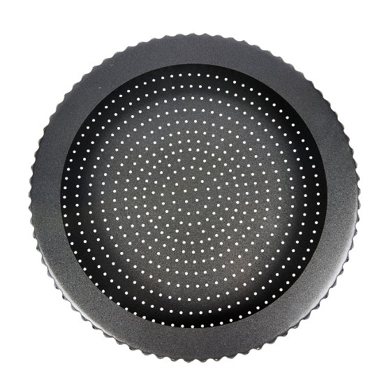 Perforated tart tray, steel, 30 cm - Kitchen Craft