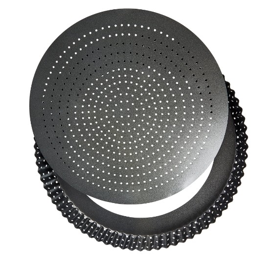 Perforated tart tray, steel, 30 cm - Kitchen Craft