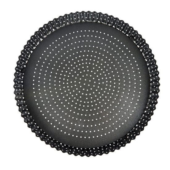 Perforated tart tray, steel, 30 cm - Kitchen Craft