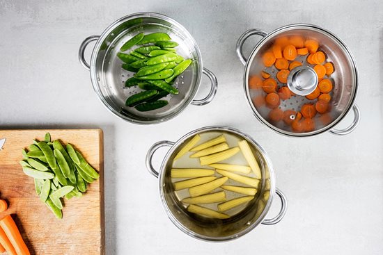 Ensemble de casseroles en acier inoxydable à plusieurs niveaux pour la cuisson à la vapeur - par Kitchen Craft