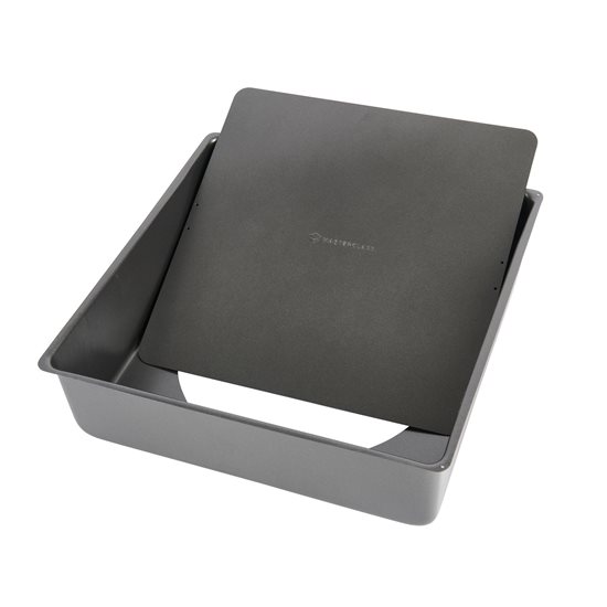 Deep, square tray, steel, 30 × 30 cm - Kitchen Craft