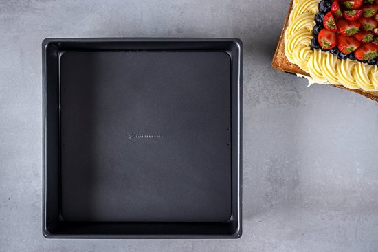 Deep, square tray, steel, 30 × 30 cm - Kitchen Craft