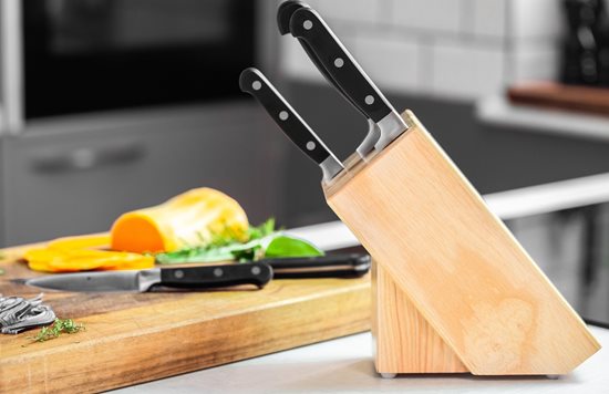 Set of 6 knives, with holder made from oak wood - Kitchen Craft