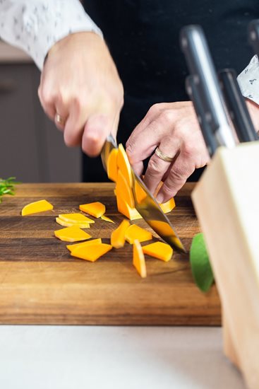 Sæt med 6 knive, med holder lavet af egetræ - Kitchen Craft