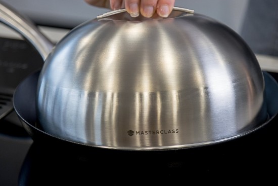 Dome lid for frying pan/grill, 22.5 cm, stainless steel - Kitchen Craft