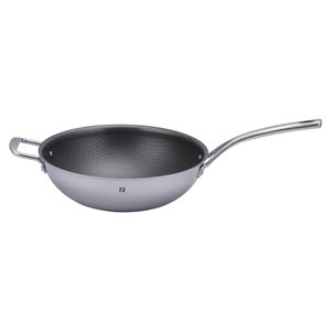 Wok, antiadhésif, 3 plis, inox, 30 cm / 5 l - Zokura