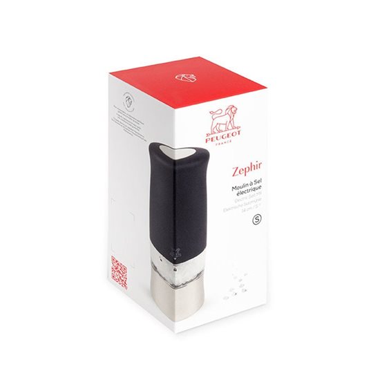 "Zephir" electric salt grinder, 14 cm, Black - Peugeot