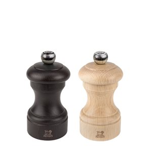 Set of 2 salt and pepper grinders, "Bistro", 10 cm, "Natural and Chocolate" - Peugeot