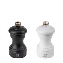 Set of 2 salt and pepper grinders, "Bistro", 10 cm, White and Black - Peugeot