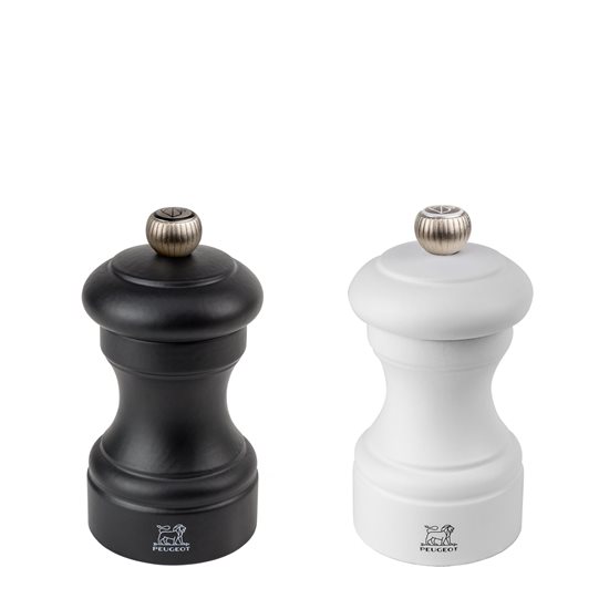 Комплект 2 броя мелнички за сол и черен пипер, "Bistro", 10 см, бяло и черно - Peugeot