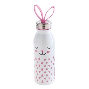 Stainless steel "Zoo" water bottle 430 ml imprinted with rabbit pattern - Aladdin