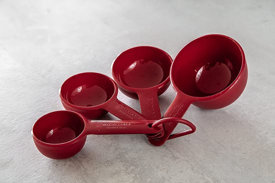 Set of 4 measuring cups, "Empire Red" color - KitchenAid brand