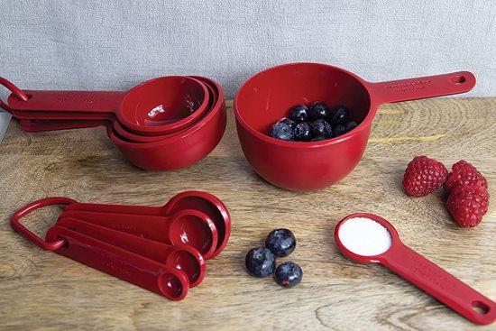 Set of 4 measuring cups, "Empire Red" color - KitchenAid brand