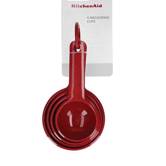 Set of 4 measuring cups, "Empire Red" color - KitchenAid brand