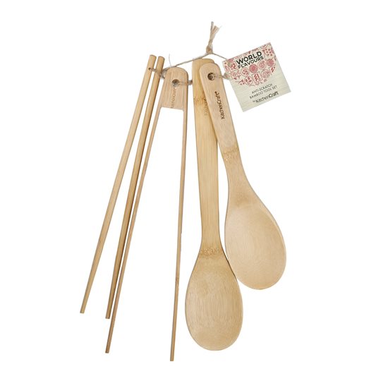 Sett ta’ 4 utensili tal-bambu, firxa “World of Flavours” – magħmul minn Kitchen Craft