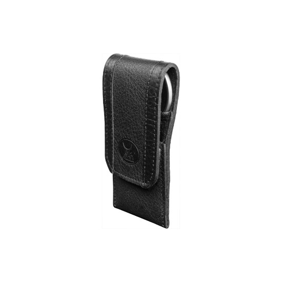 Sraith mhaisithe 3-phíosa, cruach dhosmálta satin, holster pouch leathair dubh, PREMIUM - Zwilling