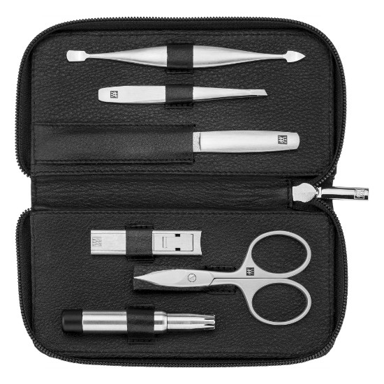 6-delige manicureset, leren etui, zwart, PREMIUM - Zwilling