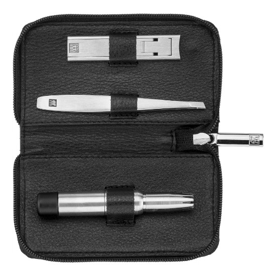 Set d'entretien 3 pièces, portefeuille en cuir, noir - Zwilling TWINOX