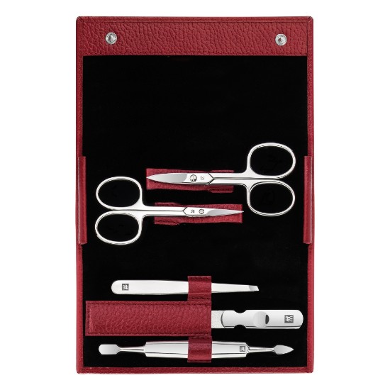 5-teiliges Maniküre-Set, Lederetui, rot, Classic Inox - Zwilling