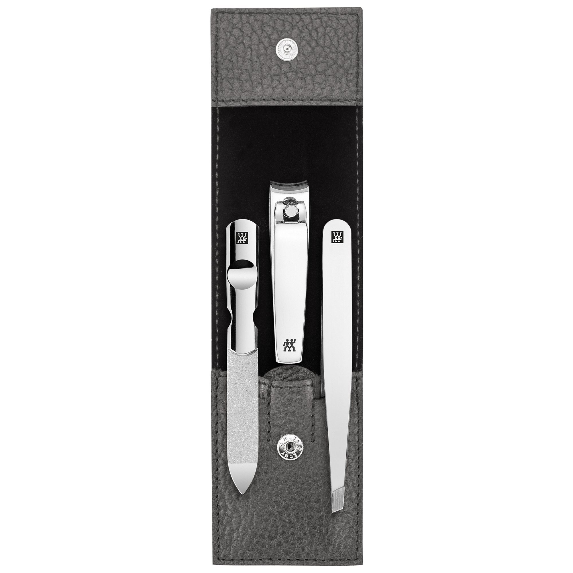 3-piece manicure set, leather - Inox Classic | KitchenShop wallet, Anthracite Zwilling