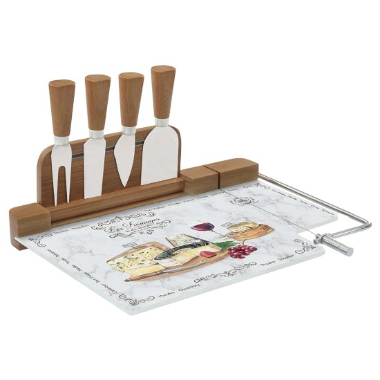 "Les Fromages" 6-piece cheeses serving set, 31.5 x 20 cm -  Nuova R2S