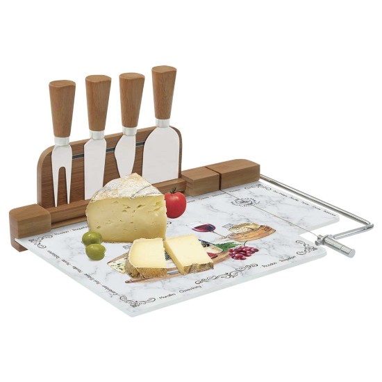 "Les Fromages" serveringsset för ostar i 6 delar, 31,5 x 20 cm - Nuova R2S