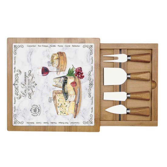 "Les Fromages" 6-teiliges Käseservierset, 25,5 x 25,5 cm - Easy Life