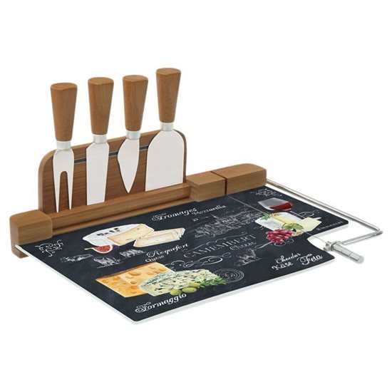 "World of cheese" 6-piece cheeses serving set, 31.5x20 cm - Nuova R2S