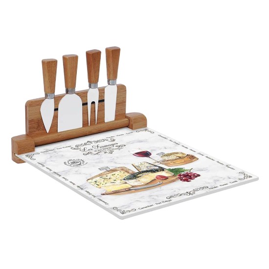 "Les Fromages" 6-piece cheese serving set, 30 x 25 cm - Nuova R2S