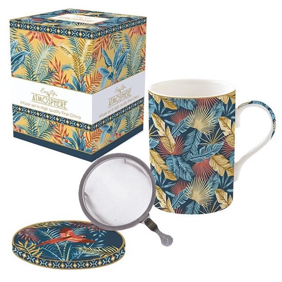 350 ml cup with lid and infuser, "Atmosphere Equatorial" range, porcelain - Nuova R2S
