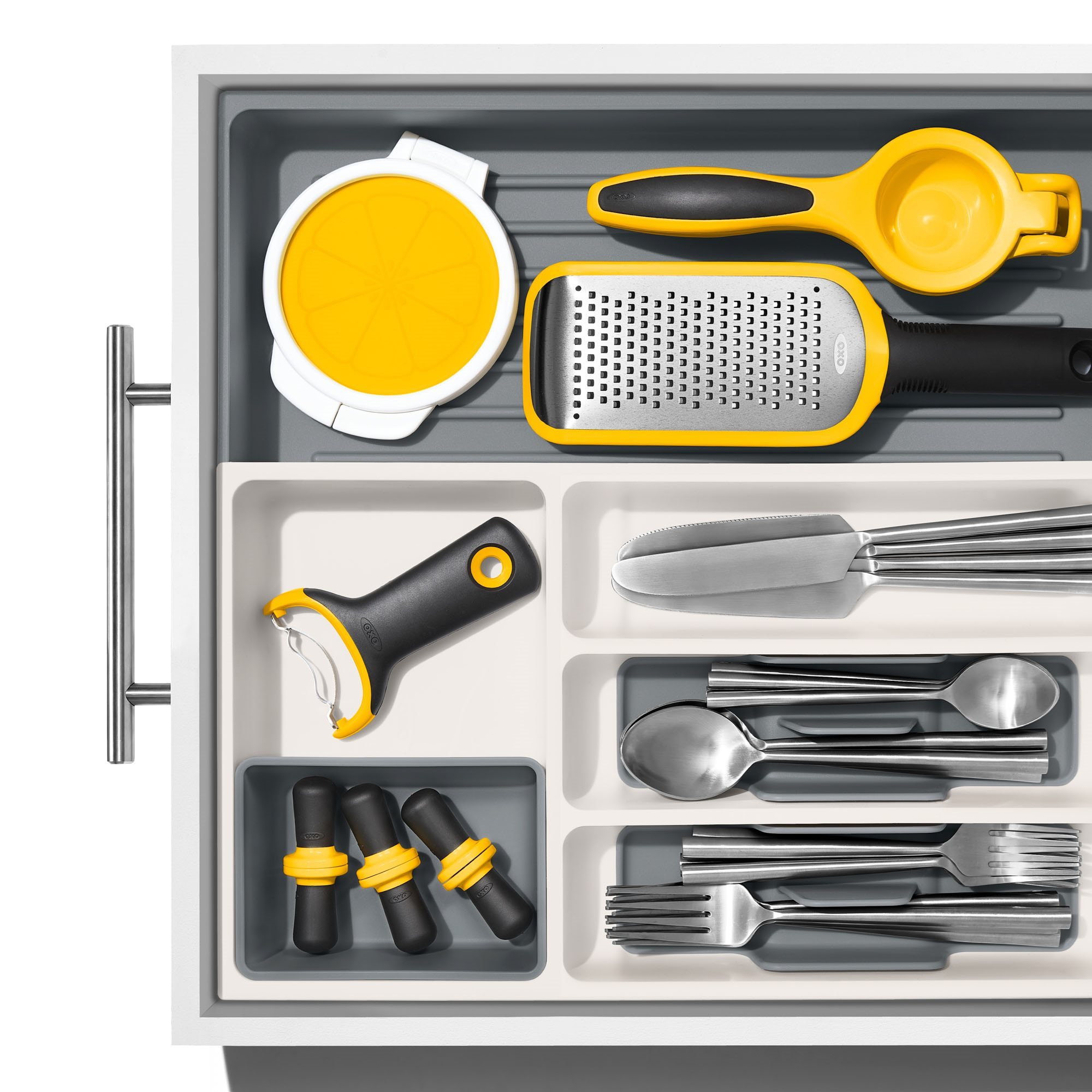  OXO Good Grips Kitchen Drawer, Expandable Long Tool Organizer,  White: Home & Kitchen