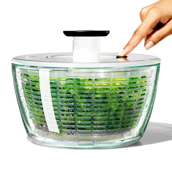 Salad spin dryer, glass bowl, 4.1 L / 27 cm - OXO