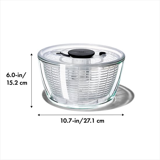 Saláta centrifuga, üvegtál, 4,1 L / 27 cm - OXO