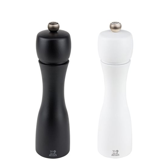 2'li tuz ve karabiber değirmeni seti, "Tahiti Duo", 20 cm, Siyah Beyaz - Peugeot