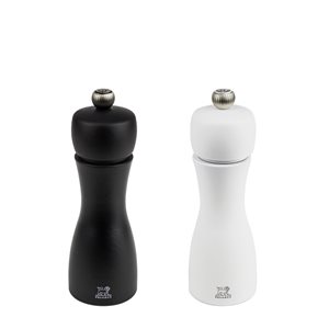 Set of 2 salt and pepper grinders, "Tahiti", 15 cm, black and white - Peugeot