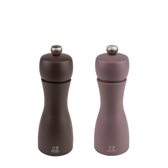 Sæt med 2 salt- og peberkværne, "Tahiti Winter", 15 cm, "Kaffe og chokolade" - Peugeot