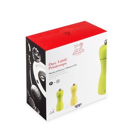 Set of 2 salt and pepper grinders, "Tahiti Duo Spring", 15 cm - Peugeot