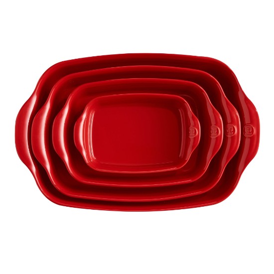 Oven dish, ceramic, 30 x 19 cm/1.55L, Burgundy - Emile Henry