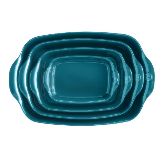 Rektangulært bageform, keramik, 22 x 14,5 cm/0,7 l, Mediterranean Blue - Emile Henry