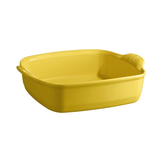 Square oven dish, ceramic, 24 cm/1.8L, Provence Yellow - Emile Henry