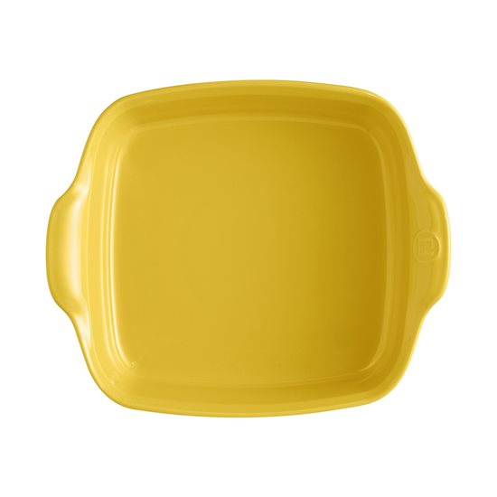 Square oven dish, ceramic, 24 cm/1.8L, Provence Yellow - Emile Henry