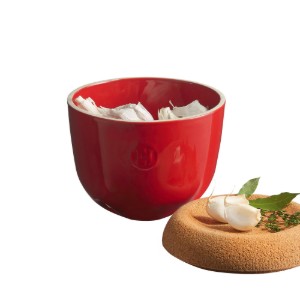 Garlic pot, ceramic, 14.5 cm, Burgundy - Emile Henry