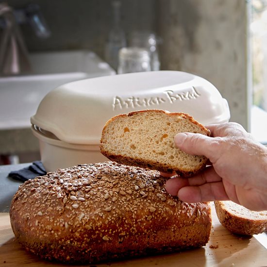 Assadeira de pão artesanal 34 x 22 x 15 cm, <<Linen>> - Emile Henry