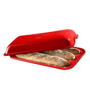 Baguette baking dish, ceramic, 39.5 x 23 cm/3.7 l, Burgundy - Emile Henry