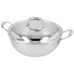 Conical pan with lid, for cooking saute, 7-ply, 28 cm / 4.8 l, Atlantis range, stainless steel - Demeyere