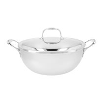 Conical pan with lid, for cooking saute, 7-ply, 28 cm / 4.8 l, Atlantis range, stainless steel - Demeyere